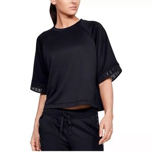 Women's Under Armour Tech Terry Fashion Pullover shirt  size XSmall black